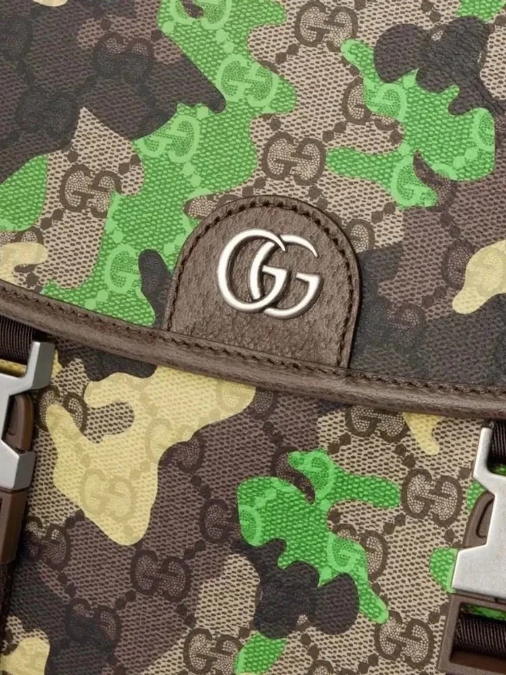 Gucci GG Animation Green Camouflage Large Backpack Laptop Bag Authentic NWT